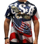 Load image into Gallery viewer, USA Eagle Liberty American Flag Quick Dry T-Shirt