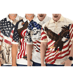 Load image into Gallery viewer, Men's 100% Cotton Patriotic Polo Bundle of 4 Shirts