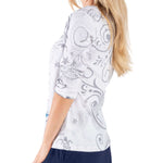 Load image into Gallery viewer, Women's Patriotic Scrolls and Stars 3/4 Sleeve Top
