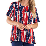 Load image into Gallery viewer, Women's Made in USA Stars and Stripes Short Sleeve Tunic