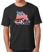 Load image into Gallery viewer, Waving Flag Made in USA - 250th Anniversary - T-Shirt