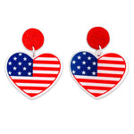 Load image into Gallery viewer, Made in USA Heart Flag Dangle Earrings
