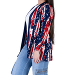 Load image into Gallery viewer, Women's Made in USA Patriotic Twist – Stars & Stripes Cardigan