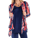 Load image into Gallery viewer, Women's Made in USA Stars and Stripes Sharkbite Cardigan