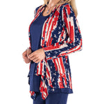 Load image into Gallery viewer, Women's Made in USA Stars and Stripes Sharkbite Cardigan