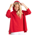 Load image into Gallery viewer, Women's Town Pride Made in USA Jacquard USA Flag Hooded Sweater