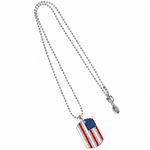 Load image into Gallery viewer, American Flag Rhinestone Dog Tag Necklace