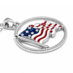 Load image into Gallery viewer, American Flag Circle Pendant Necklace