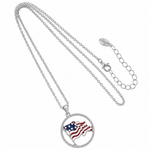 Load image into Gallery viewer, American Flag Circle Pendant Necklace