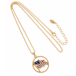 Load image into Gallery viewer, American Flag Circle Pendant Necklace