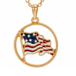 Load image into Gallery viewer, American Flag Circle Pendant Necklace