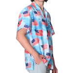 Load image into Gallery viewer, Men's Patriotic Cloud Flag Print Hawaiian Shirt