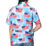 Load image into Gallery viewer, Women's Patriotic Cloud Flag Hawaiian Shirt