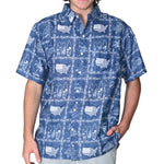 Load image into Gallery viewer, Men's Linen Effect Hawaiian USA Shirt