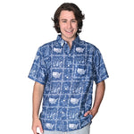 Load image into Gallery viewer, Men's Linen Effect Hawaiian USA Shirt