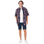 Load image into Gallery viewer, Men's Flag Print Button Up Short Sleeve Shirt