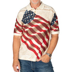 Load image into Gallery viewer, Men&#39;s Patriotic American Waving Flag 100% Cotton Polo Shirt
