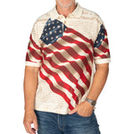 Load image into Gallery viewer, Men's Patriotic American Waving Flag 100% Cotton Polo Shirt