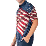 Load image into Gallery viewer, Men's American Flag Tech Polo
