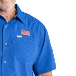 Load image into Gallery viewer, Men's Columbia USA Flag Slack Tide Short-Sleeve Shirt