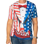 Load image into Gallery viewer, Men's American Flag Tuxedo T-Shirt