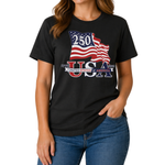 Load image into Gallery viewer, Waving Flag America 250 Made in USA Women's Shirt | The Flag Shirt