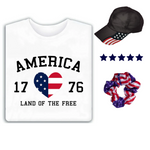 Load image into Gallery viewer, Women's 1776 T-Shirt, Liberty Hat and Scrunchie Set