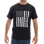 Load image into Gallery viewer, Men's Made in USA Vertical Flag Veteran T-Shirt