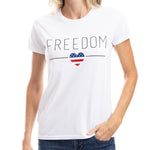 Load image into Gallery viewer, Women's Freedom Flag Heart T-Shirt