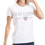 Load image into Gallery viewer, Women's Freedom Flag Heart T-Shirt