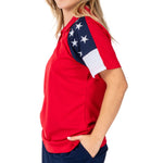Load image into Gallery viewer, Women's Allegiance Freedom Tech Polo Shirt -Red