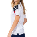 Load image into Gallery viewer, Women's Allegiance Freedom Tech Polo Shirt -White