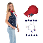 Load image into Gallery viewer, Women's Stars and Stripes Sleeveless with Hat and Bracelet