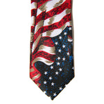 Load image into Gallery viewer, Parquet Mens Necktie With Mini American Flags - Blue - One Size Neck Tie