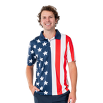 Load image into Gallery viewer, Performance Golf American Flag Polo Shirt
