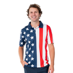 Load image into Gallery viewer, Performance Golf American Flag Polo Shirt