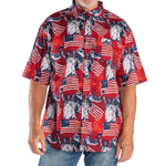 Load image into Gallery viewer, Men's Eagle Liberty 100% Cotton Button-Down Short Sleeve Shirt