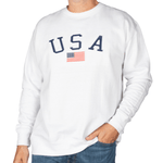 Load image into Gallery viewer, Unisex Embossed USA Crewneck Fleece Sweatshirt