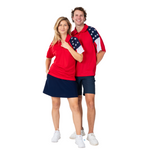 Load image into Gallery viewer, Mens Allegiance Freedom Tech Fabric Polo Shirt Red