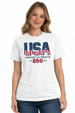 Load image into Gallery viewer, American Proud America 250 Made in USA Women's Shirt | The Flag Shirt
