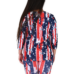 Load image into Gallery viewer, Women's Made in USA - Stars and Stripes Patriotic Twist 3/4 Sleeve Top