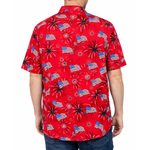 Load image into Gallery viewer, Men's American Fireworks Flag Button-Down Short Sleeve Shirt