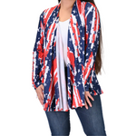 Load image into Gallery viewer, Women's Made in USA - Stars and Stripes Patriotic Twist Cardigan