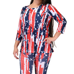 Load image into Gallery viewer, Women's Made in USA - Stars and Stripes Patriotic Twist 3/4 Sleeve Top