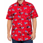Load image into Gallery viewer, Men's American Fireworks Flag Button-Down Short Sleeve Shirt