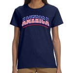 Load image into Gallery viewer, Women's America Stars and Stripes T-Shirt