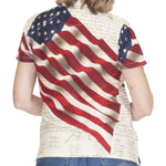 Load image into Gallery viewer, Women's Waving American Flag Polo Shirt