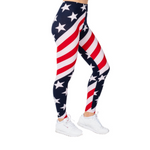 Load image into Gallery viewer, Women's American Flag Microfiber Leggings