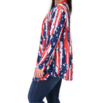 Load image into Gallery viewer, Women's Made in USA - Stars and Stripes Patriotic Twist Cardigan