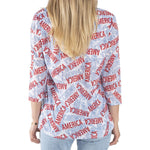 Load image into Gallery viewer, Women's America 3/4 Sleeve Criss Cross Top